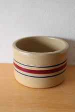 Robinson Ransbottom Vintage Red & Blue Striped Stoneware Bowl