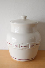 Longaberger Pottery Red Woven Tradition Medium Cannister