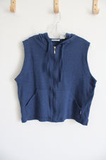 Catalina Blue Sleeveless Zip-Up Hoodie | M