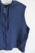 Catalina Blue Sleeveless Zip-Up Hoodie | M