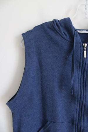 Catalina Blue Sleeveless Zip-Up Hoodie | M