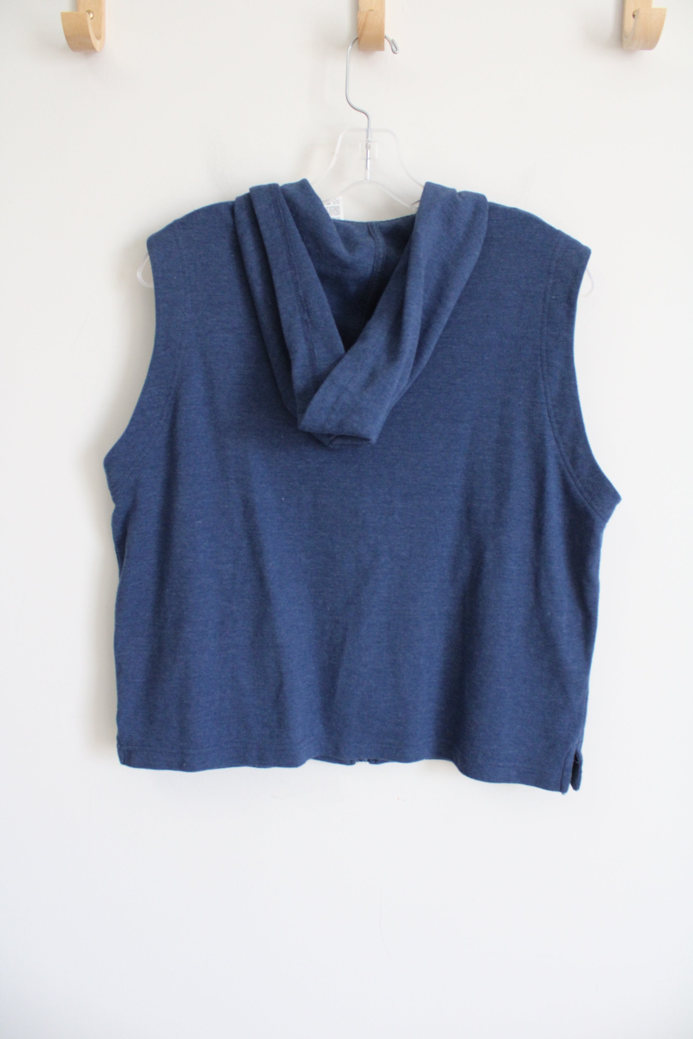 Catalina Blue Sleeveless Zip-Up Hoodie | M