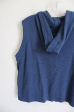 Catalina Blue Sleeveless Zip-Up Hoodie | M