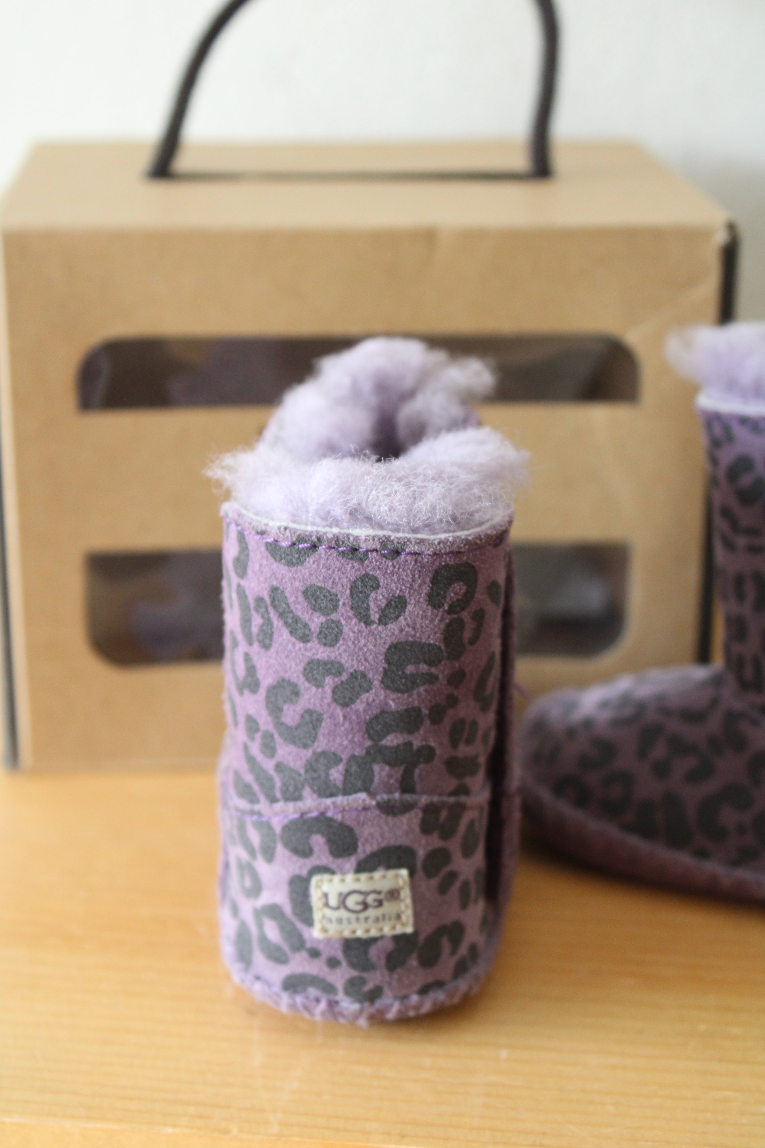 NEW Ugg Cassie Leopard Purple Boots | Youth Size 0/1