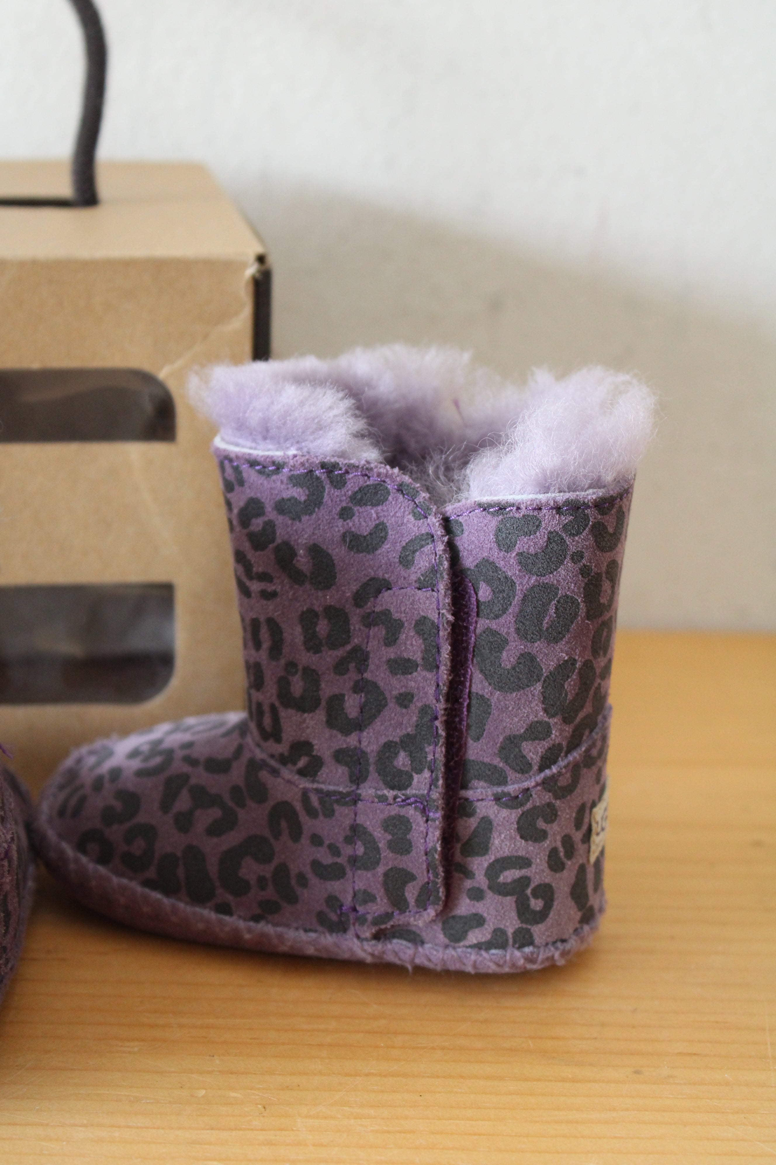 NEW Ugg Cassie Leopard Purple Boots | Youth Size 0/1