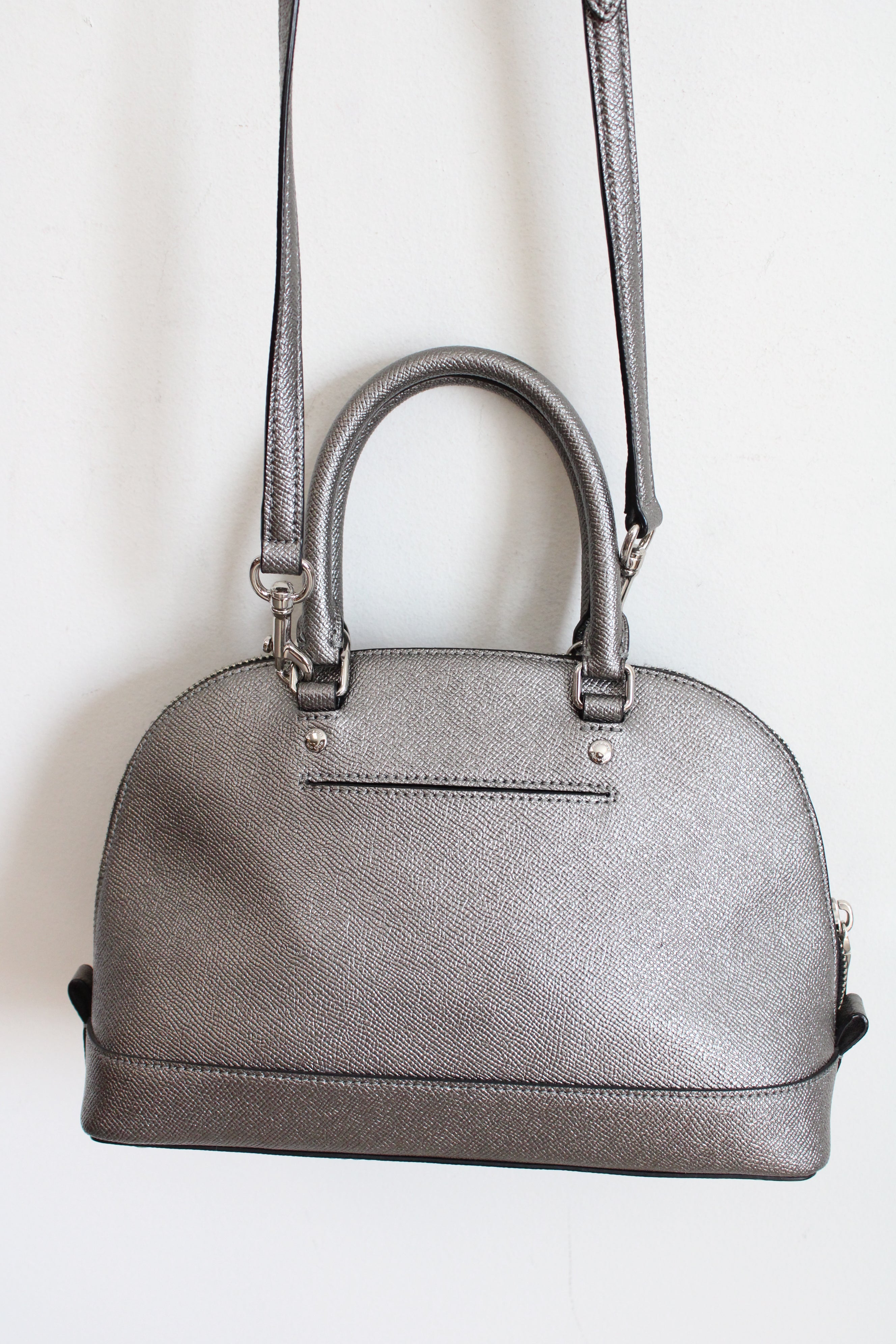 Coach Metallic Silver Mini Sierra Crossbody Bag