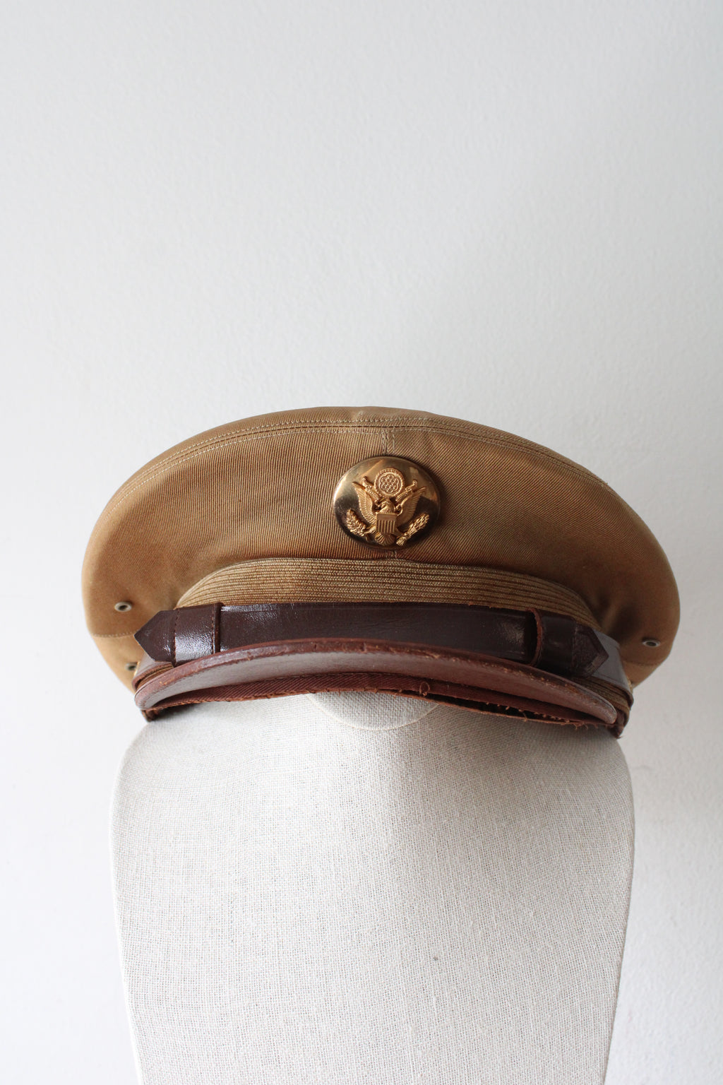 Vintage WWII US Army Twill Khaki Service Cap