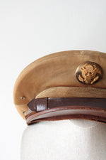 Vintage WWII US Army Twill Khaki Service Cap