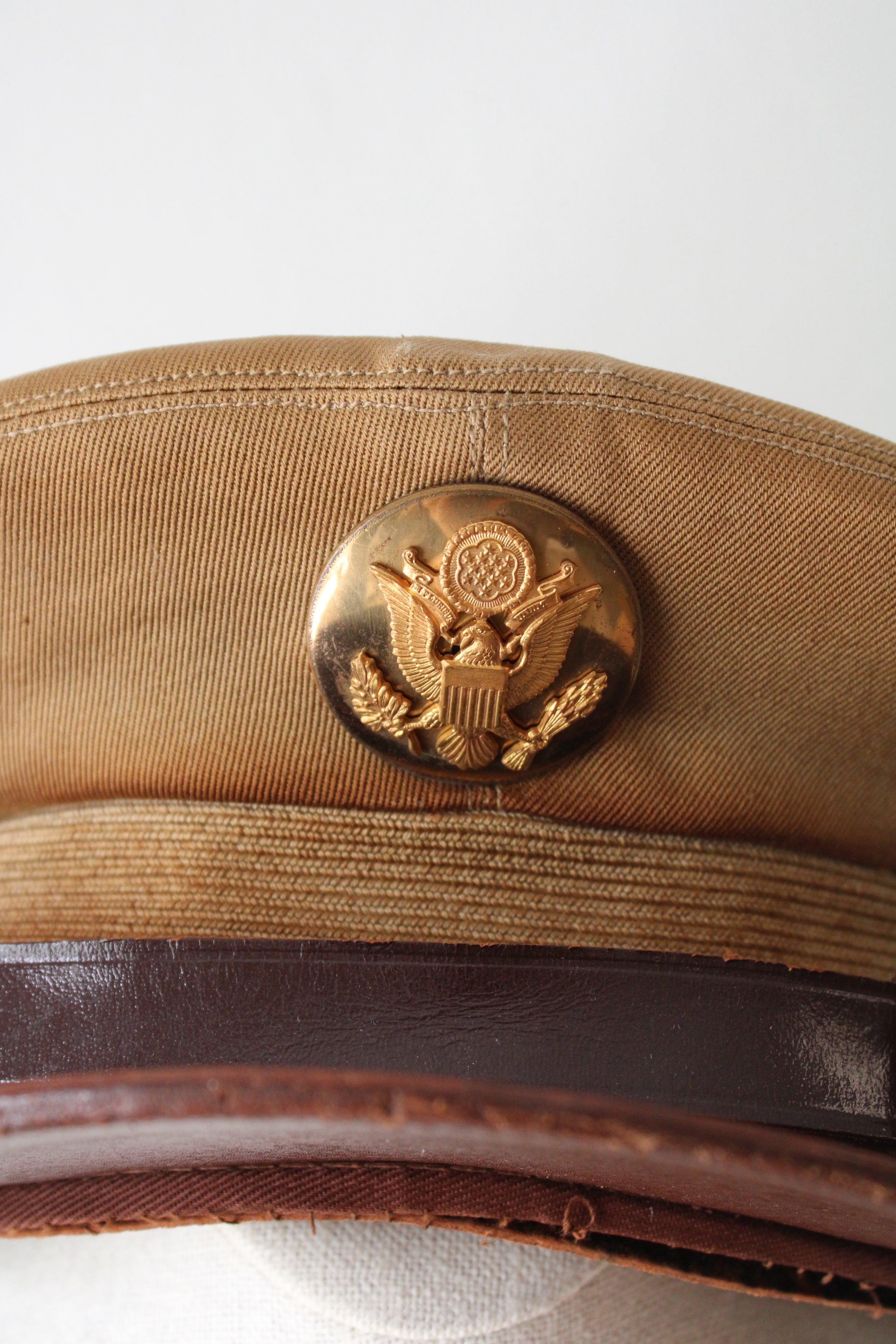 Vintage WWII US Army Twill Khaki Service Cap