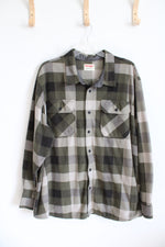 Wrangler Authentics Green Plaid Soft Fleece Button Down Shirt | 2XL