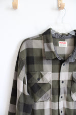 Wrangler Authentics Green Plaid Soft Fleece Button Down Shirt | 2XL