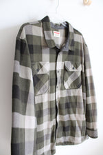 Wrangler Authentics Green Plaid Soft Fleece Button Down Shirt | 2XL