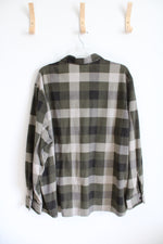 Wrangler Authentics Green Plaid Soft Fleece Button Down Shirt | 2XL