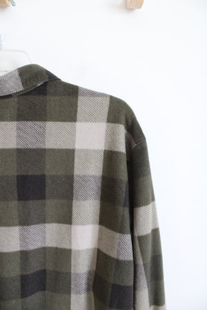 Wrangler Authentics Green Plaid Soft Fleece Button Down Shirt | 2XL