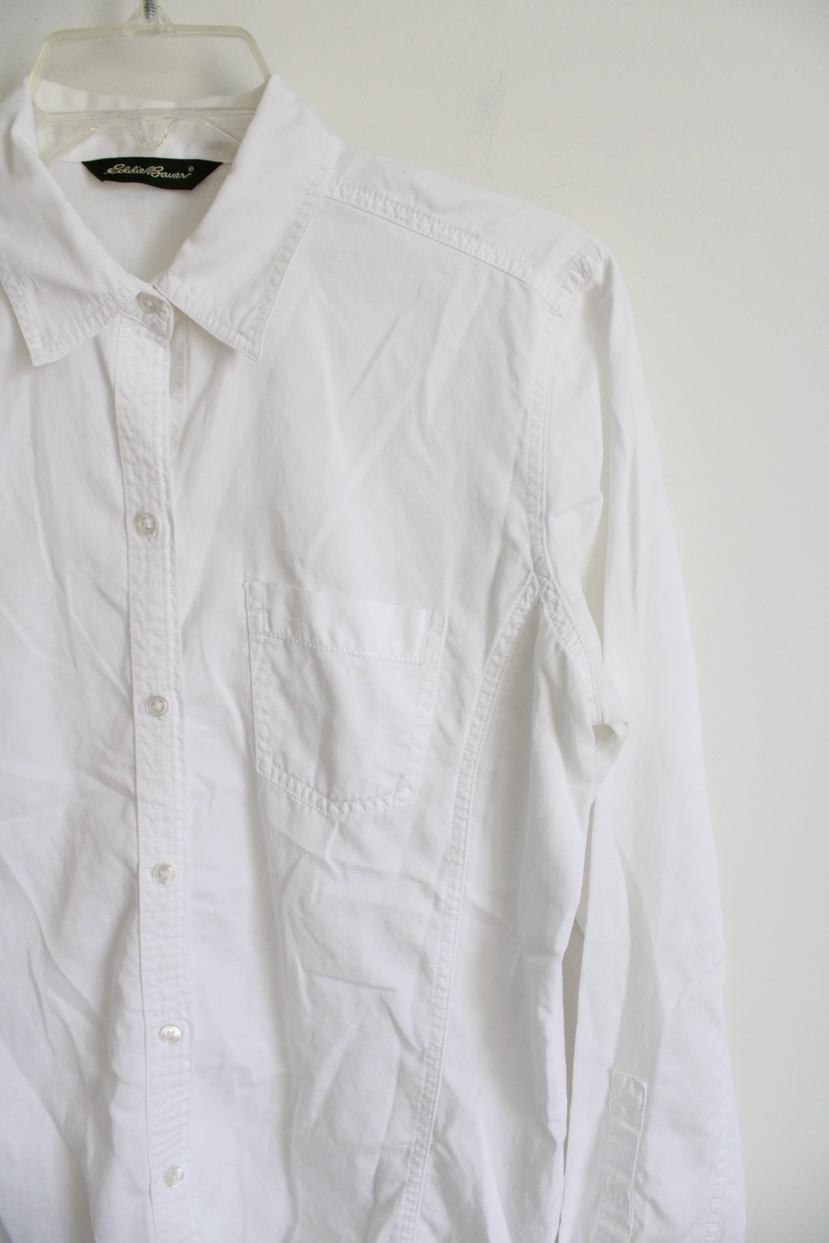 Eddie Bauer White Long Sleeved Button Down Top | M