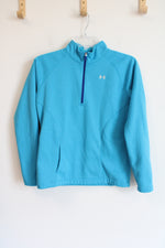 Under Armour Blue 1/4 Zip Pullover Sweatshirt | Youth L (14/16)