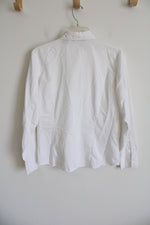 Eddie Bauer White Long Sleeved Button Down Top | M