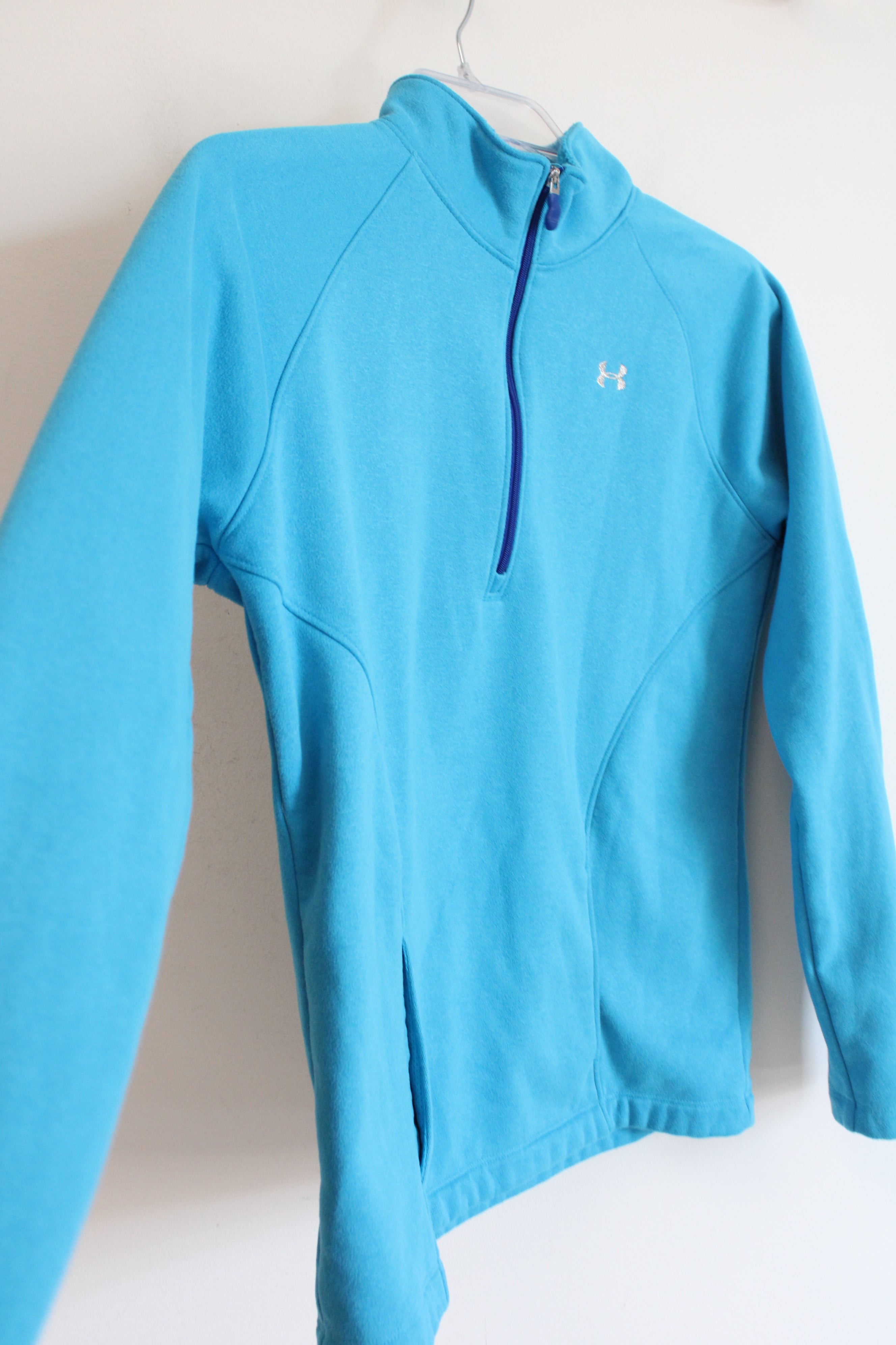 Under Armour Blue 1/4 Zip Pullover Sweatshirt | Youth L (14/16)