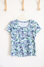 Talbots Blue Paisley Patterned Shirt | M Petite