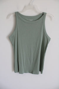 Nine West Light Green Ribbed Tank Top | XL