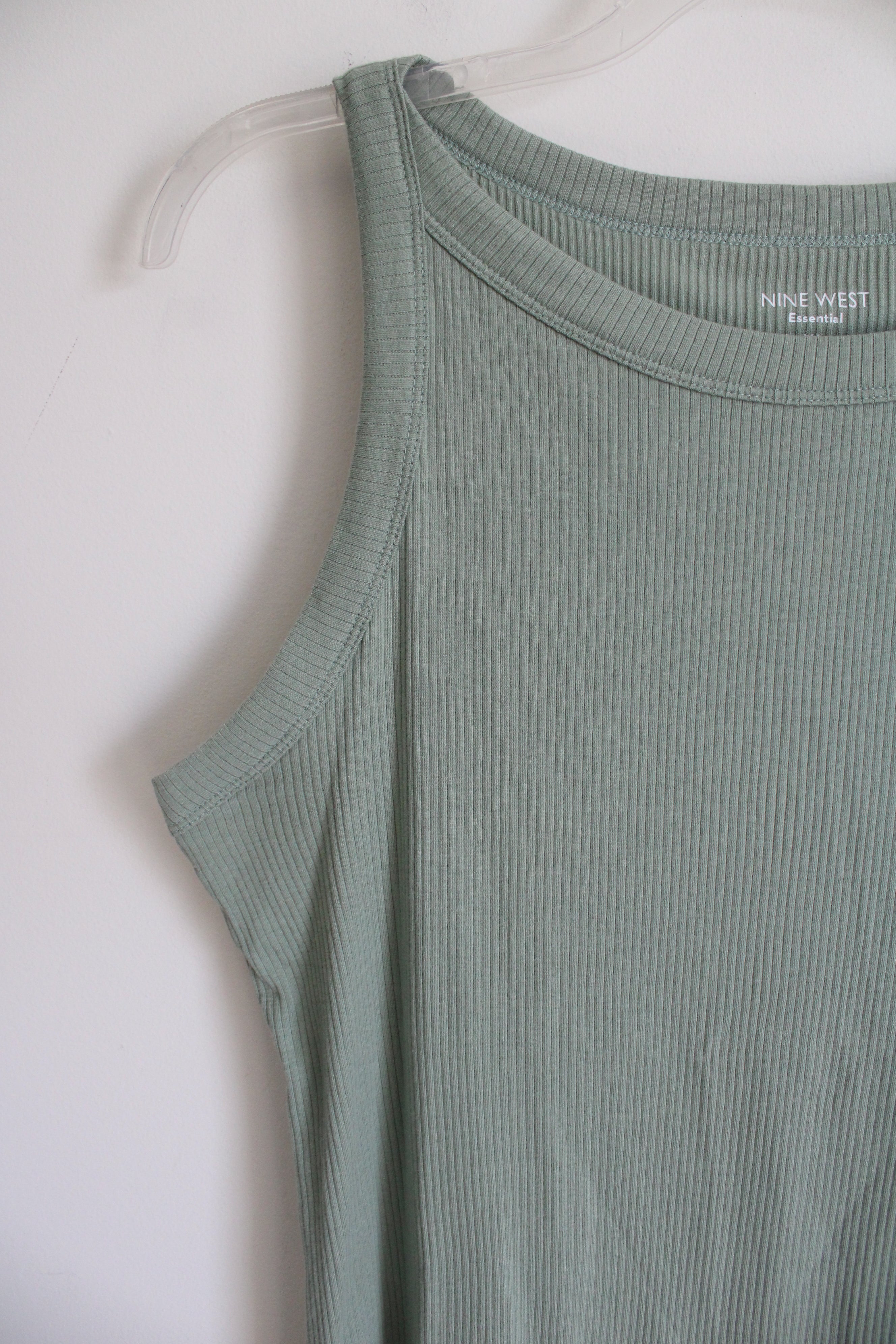 Nine West Light Green Ribbed Tank Top | XL