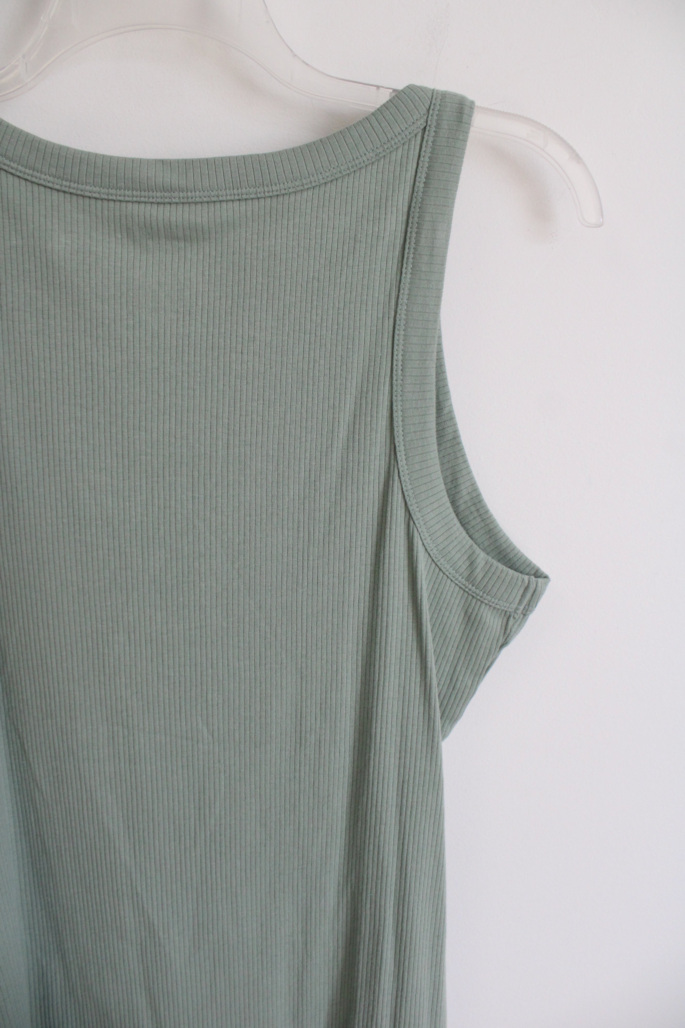 Nine West Light Green Ribbed Tank Top | XL