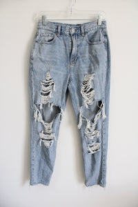 American Eagle Distressed Light Wash Mom Jeans | 4