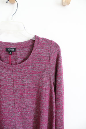 Jones New York Pink Heathered Long Sleeved Top | S
