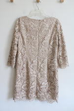 White House Black Market Champagne Lace Dress | 10