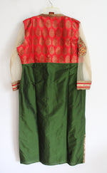 Mee Gold Red & Green Long Sleeved Tunic Dress | XL