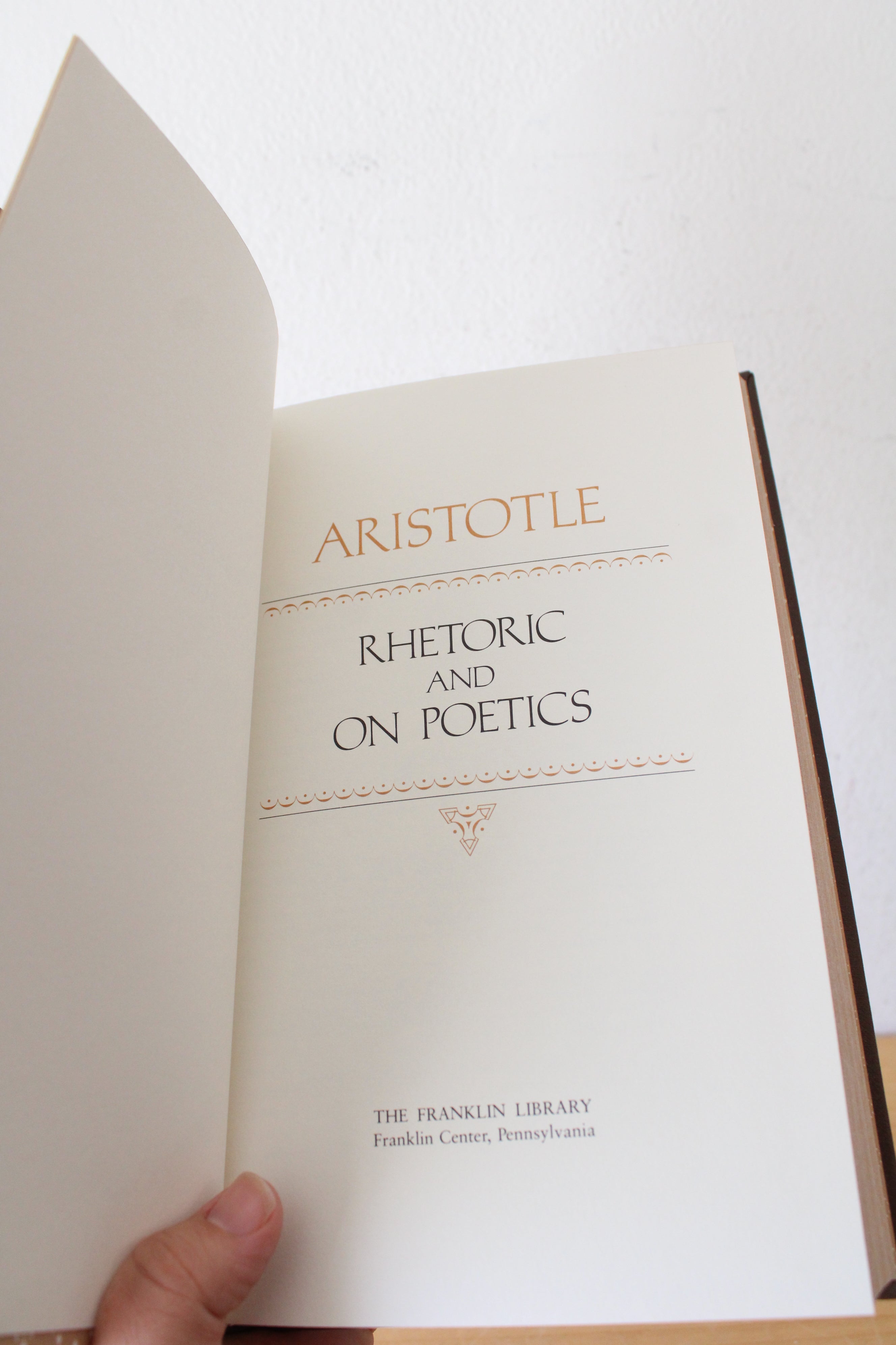 Rhetoric And On Poetics By Aristotle Franklin Library