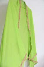 Lime Green Gold Edged Dupatta Shawl