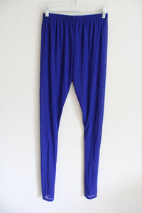 Cobalt Blue Sheer Elastic Waist Pants | 1