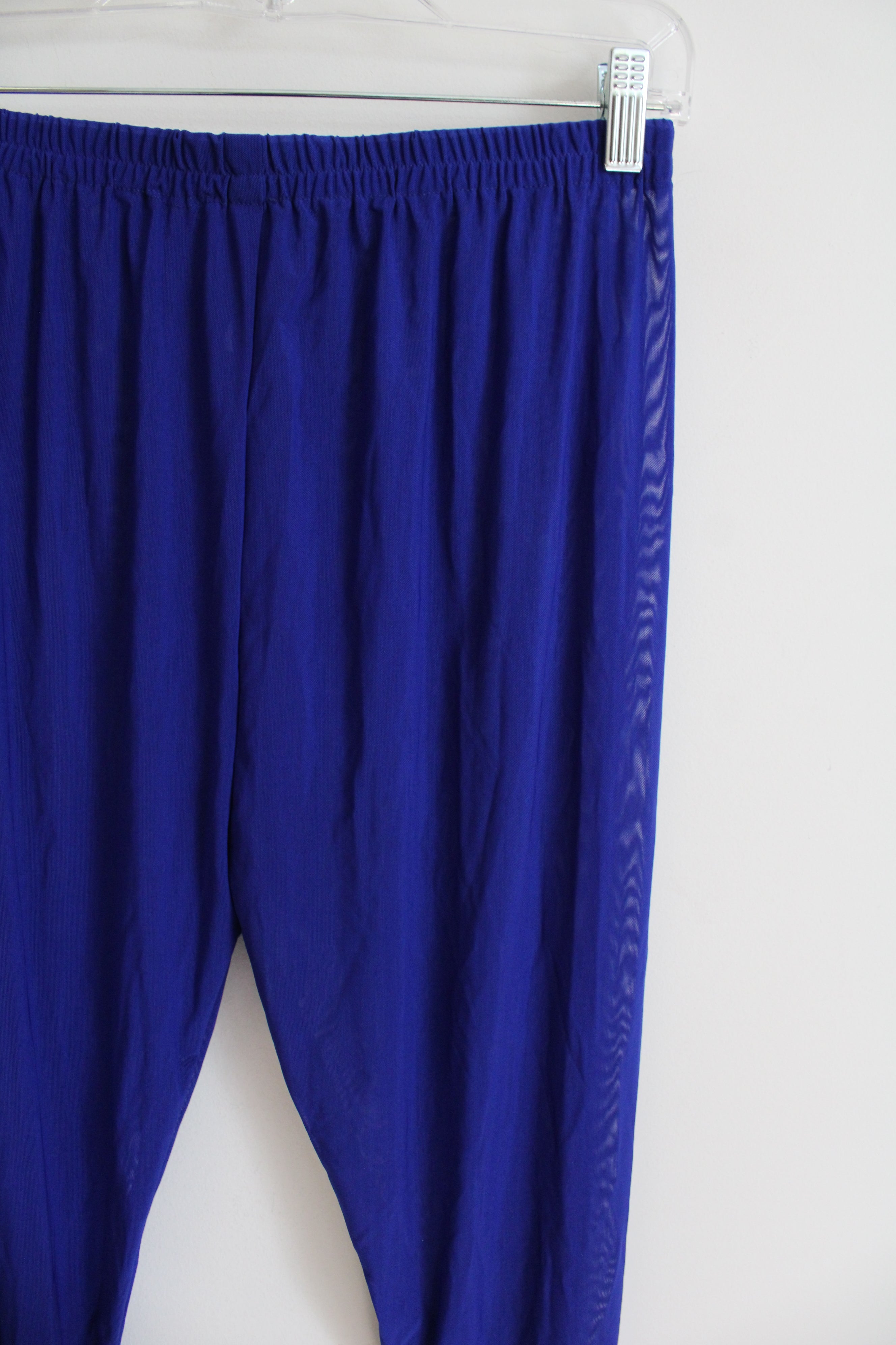 Cobalt Blue Sheer Elastic Waist Pants | 1