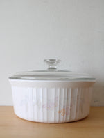 Corning Ware Pastel Floral White Ribbed 2.5 L Round Baking Dish & Lid