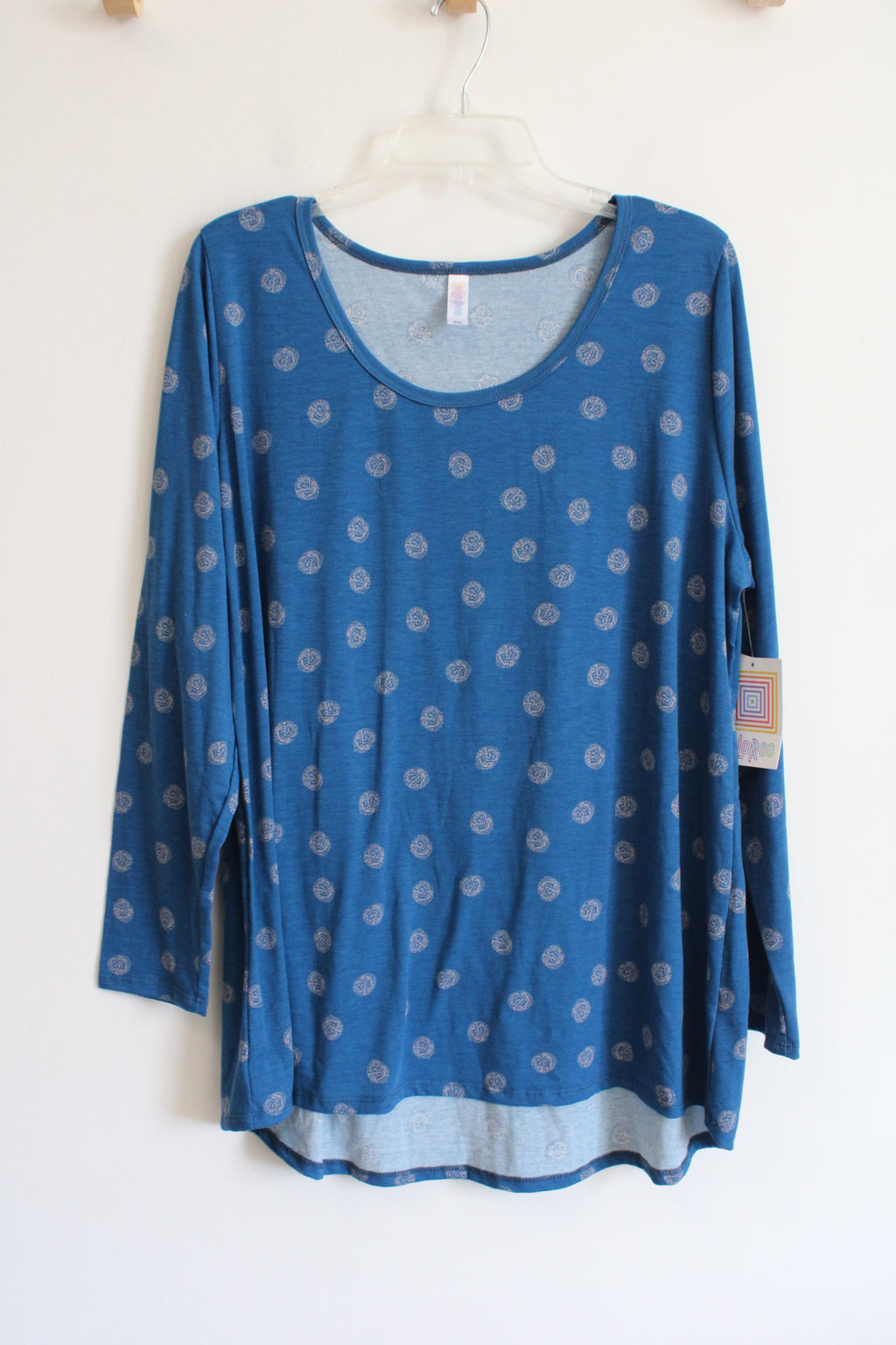 NEW LuLaRoe Lynnae Blue Patterned Long Sleeved Top | 3XL