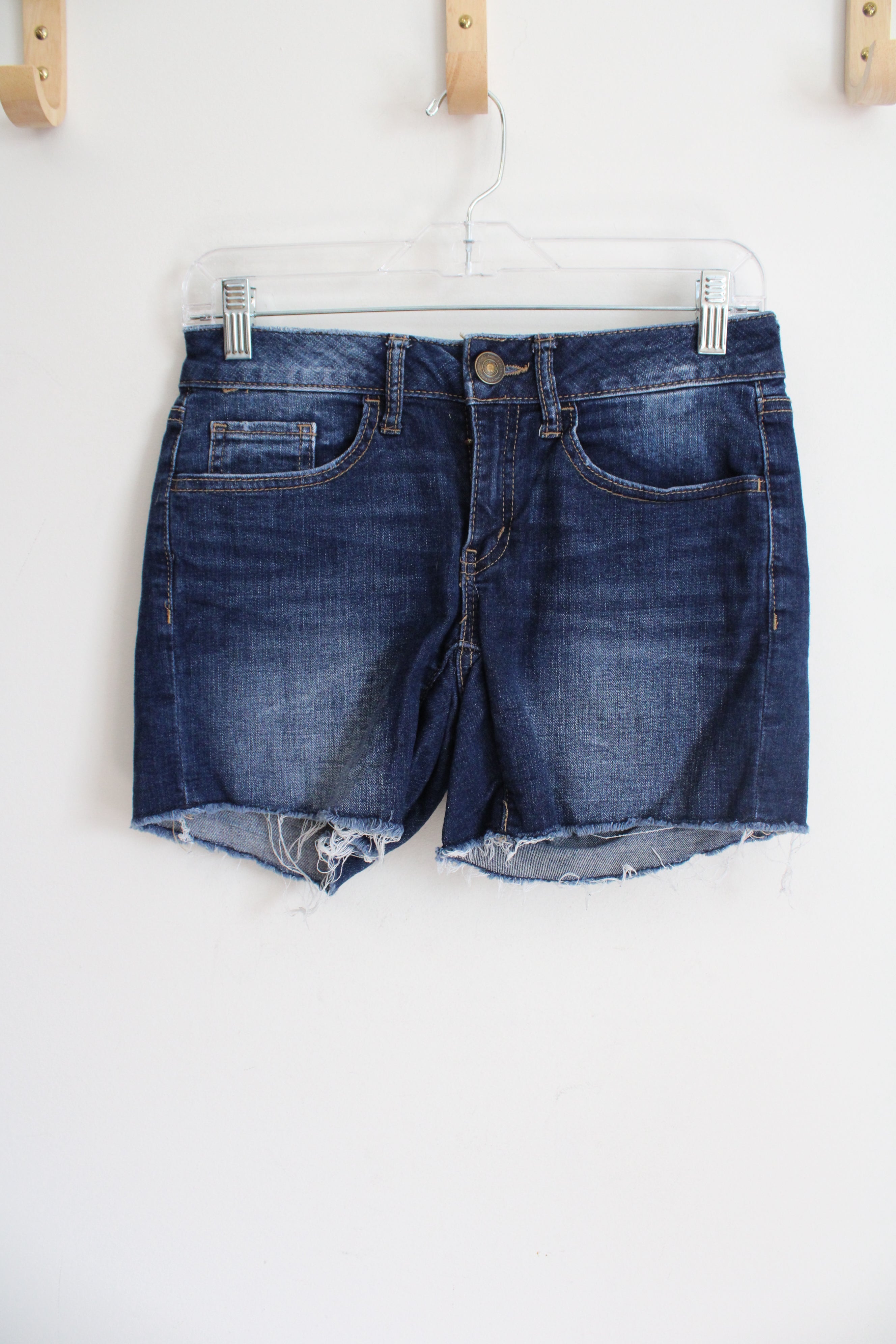 SO Dark Wash Shortie Cut Off Denim Shorts | 1