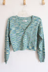 NEW Hollister Blue Green & Yellow Cropped Cardigan | S