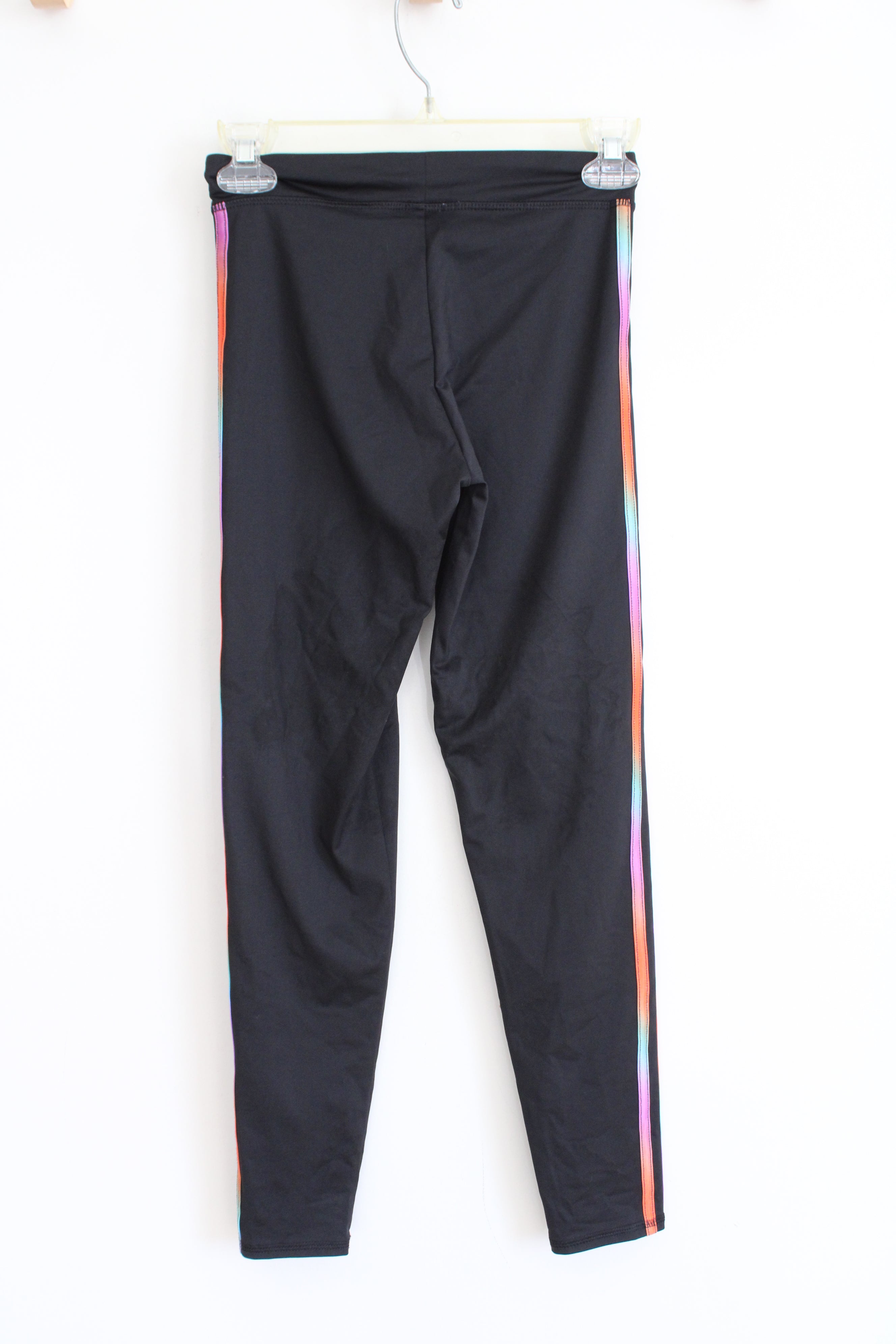 Adidas Black Orange & Pink Athletic Leggings | Youth L (14)