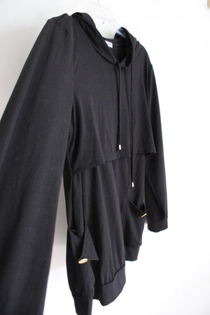 Ginkana Black Hoodie Layered Top | L