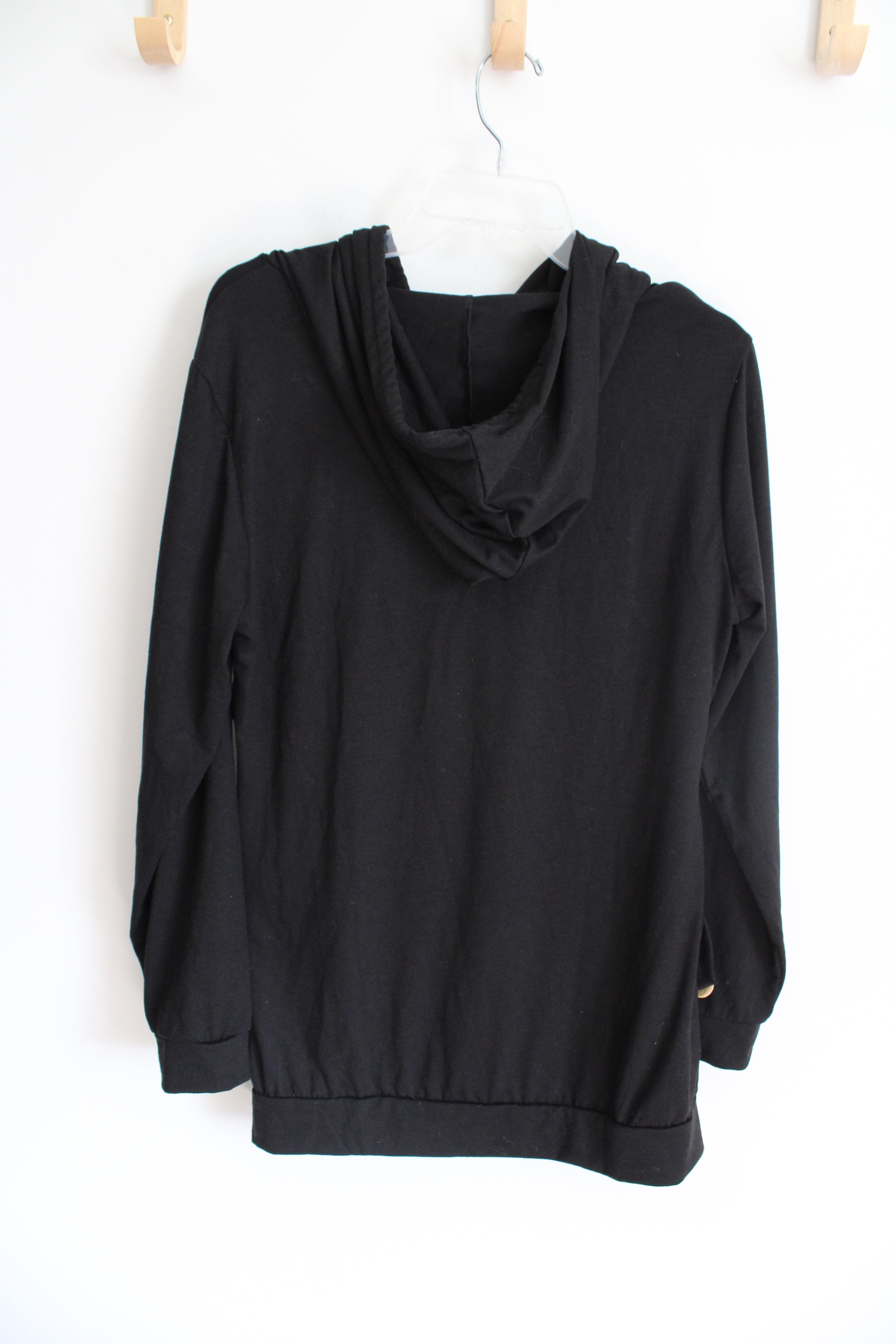 Ginkana Black Hoodie Layered Top | L