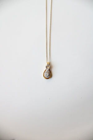 Two-Toned Gold Infinity Pendant Necklace
