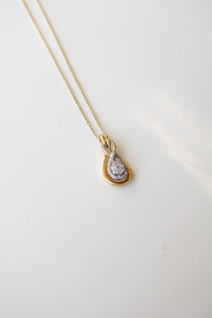 Two-Toned Gold Infinity Pendant Necklace