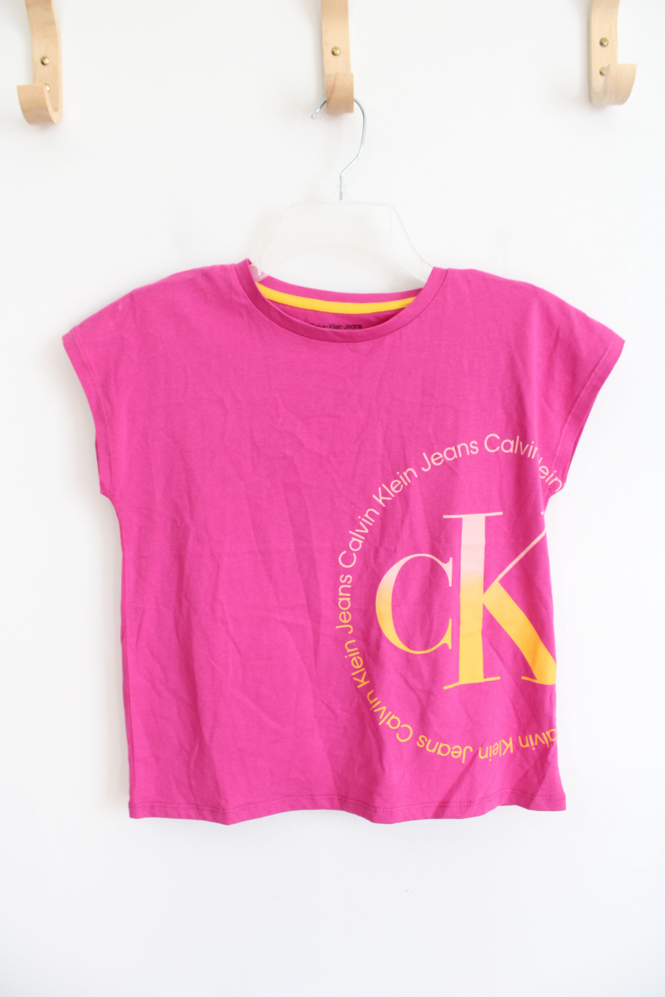 NEW Calvin Klein Jeans Yellow & Pink Cotton Shirt | Youth L (12/14)