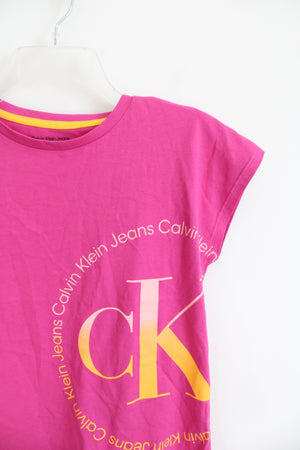 NEW Calvin Klein Jeans Yellow & Pink Cotton Shirt | Youth L (12/14)