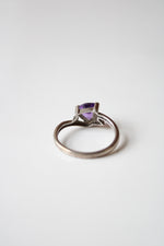 Amethyst Trillion Sterling Silver Ring | Size 7