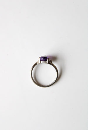 Amethyst Trillion Sterling Silver Ring | Size 7