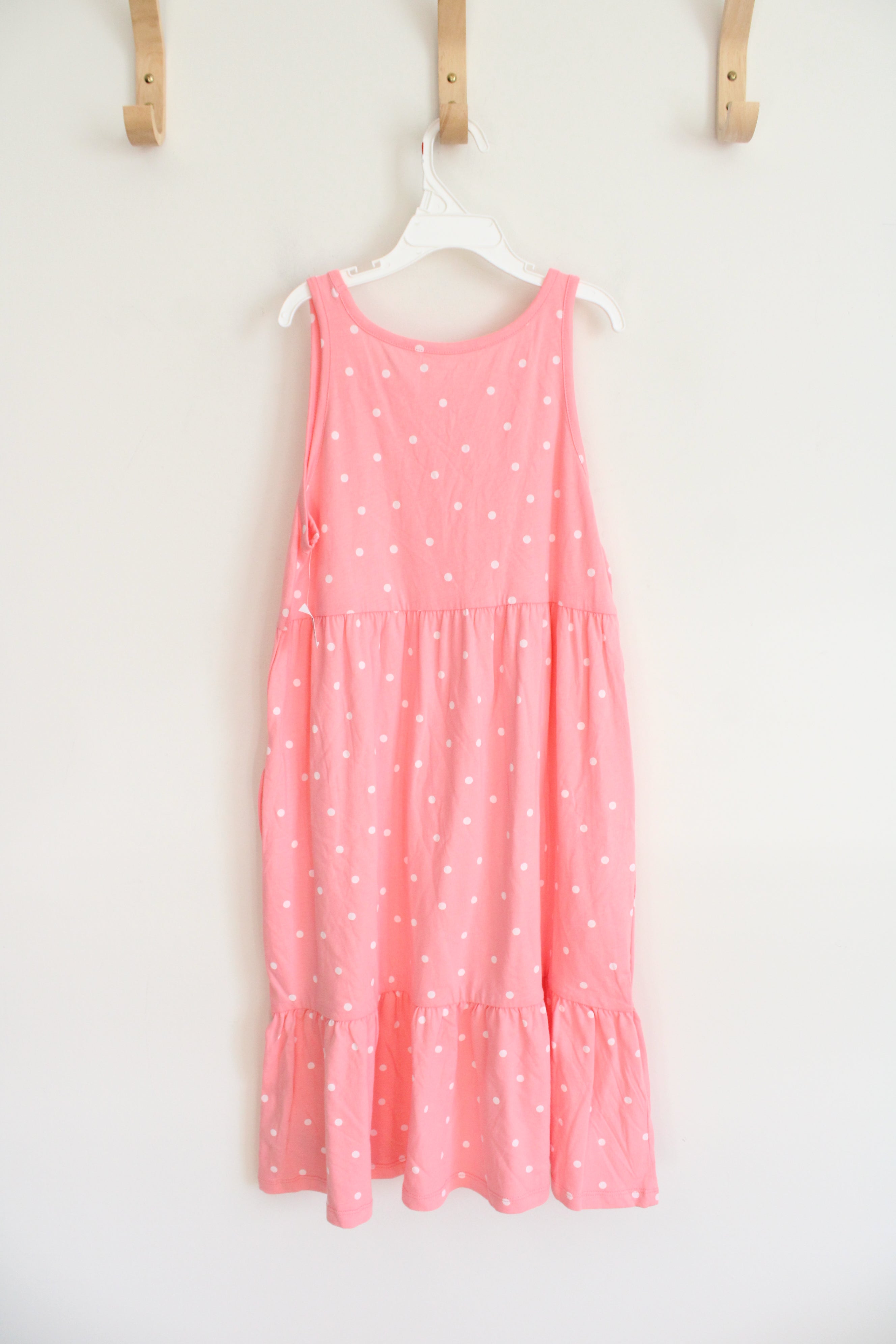 NEW Old Navy Pink & White Polka Dot Cotton Dress | Youth XL (14/16)