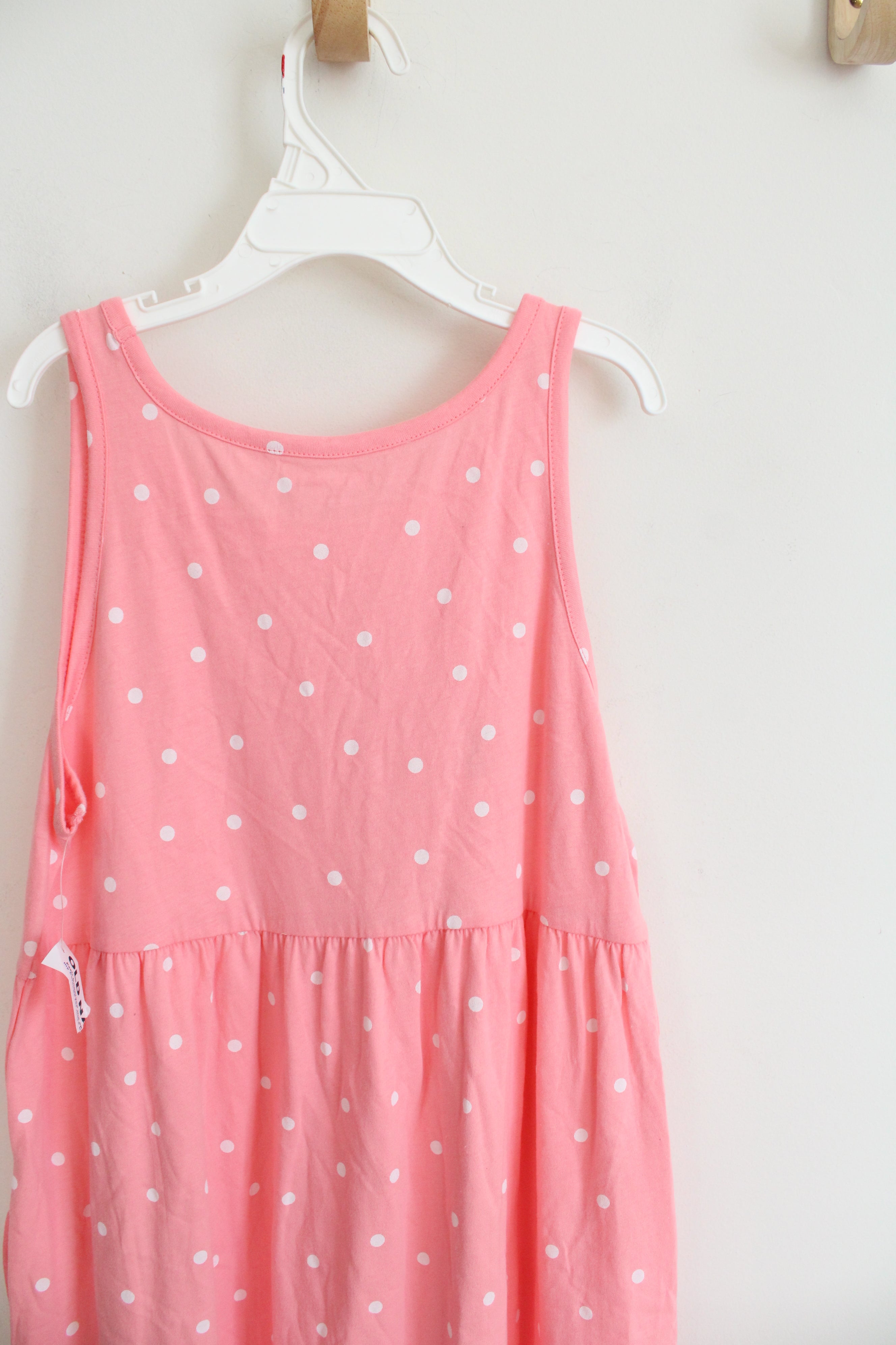 NEW Old Navy Pink & White Polka Dot Cotton Dress | Youth XL (14/16)