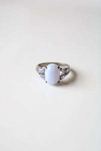 Lavender Lace Agate Purple Stone Ring | Size 11